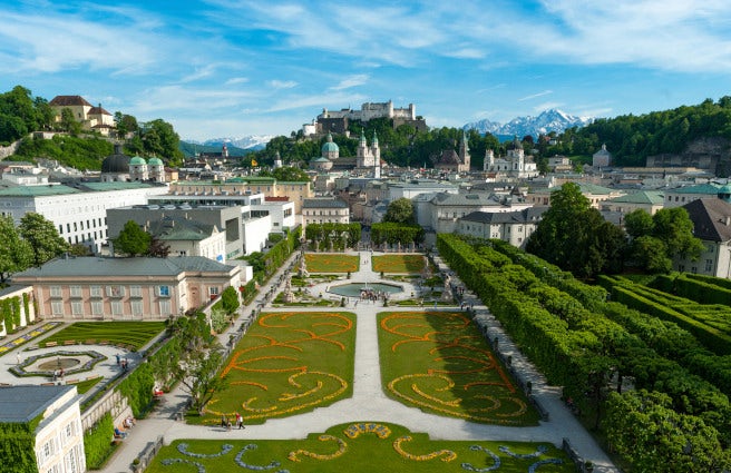 Die Stadt Salzburg aus der Vogelperspektive. 